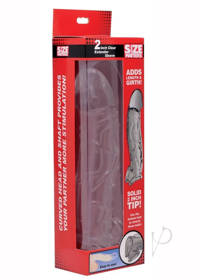 Size Matters Penis Extender Sleeve 2in Clear Size Matters Male Sex Toys