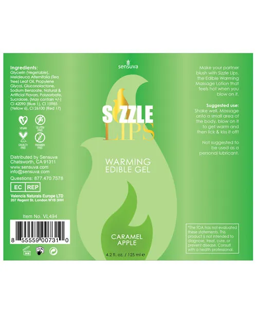 Sizzle Lips Couples Sizzle Lips Warming Edible Massage Oil Caramel Apple 42oz Sizzle Lips Couples Sizzle Lips Warming Edible Massage Oil Caramel Apple 42oz