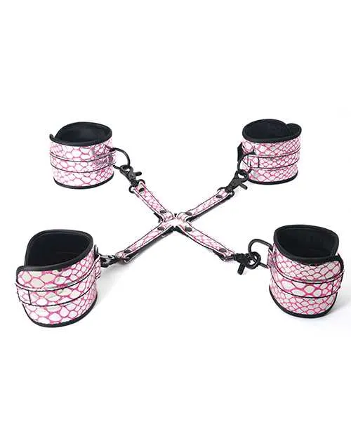 Spartacus Faux Leather Wrist Ankle Restraints wHog Tie Pink Spartacus Couples Spartacus Faux Leather Wrist Ankle Restraints wHog Tie Pink Spartacus Couples