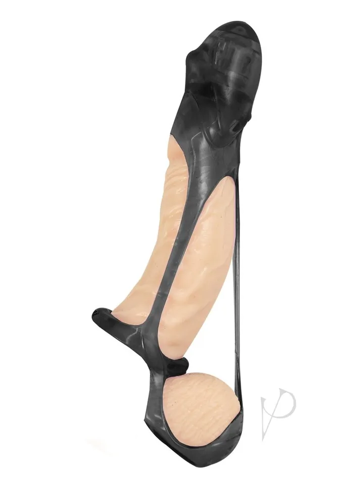 The Great Extender Male Sex Toys Great Extender Vibrating Sleeve Cock Ring and Ball Cradle Black
