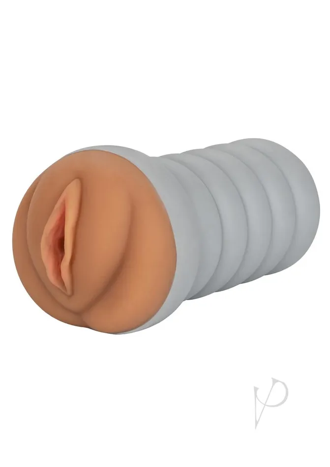 The Gripper Male Sex Toys Ribbed Gripper Tight Pussy Dual Dense Textured Masturbator Stroker 6in Chocolate