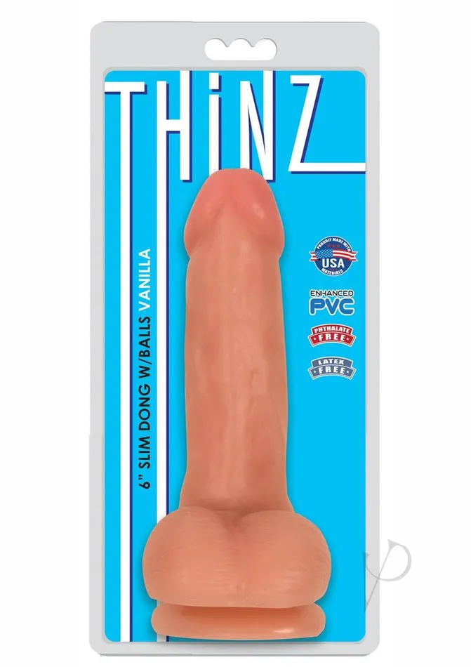 Thinz Slim Dong with Balls 6in Vanilla Thinz Dildos
