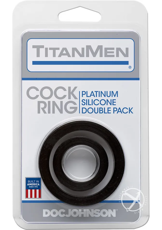 Titan Men Anal TitanMen Platimum Silicone Cock Rings 2 Piece Kit Black