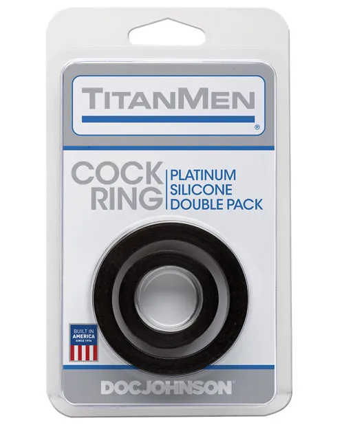 Titan Men Anal TitanMen Platimum Silicone Cock Rings 2 Piece Kit Black Titan Men Anal TitanMen Platimum Silicone Cock Rings 2 Piece Kit Black