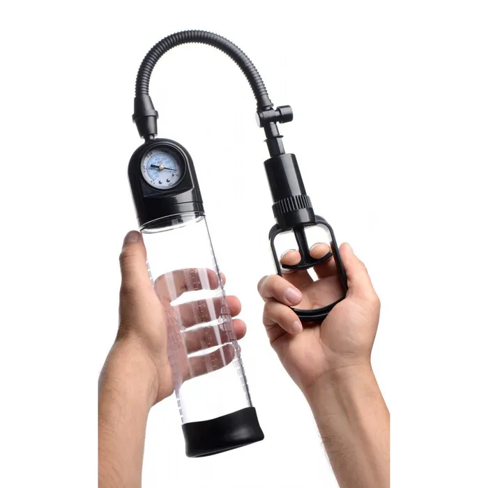 Trigger Penis Pump with Builtin Pressure Gauge Size Matters Male Sex Toys