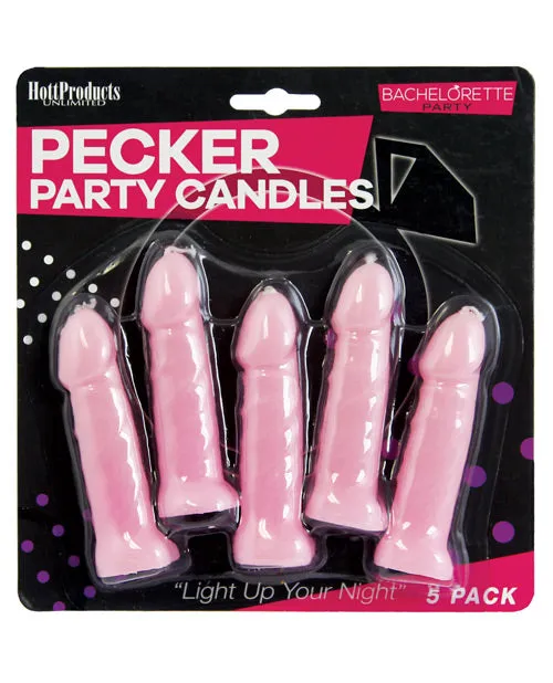 Vibrators Bachelorette Bachelorette Party Pecker Party Candles Pink 5 Each Per Pack