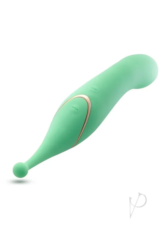 Vibrators Blush Blush Collection Stella Rechargeable Silicone Dual End Vibrator Green Vibrators Blush Blush Collection Stella Rechargeable Silicone Dual End Vibrator Green