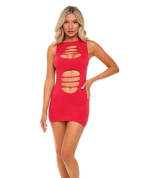 Vibrators Pink Lipstick Pink Lipstick Cant Commit Shredded Dress Red OS