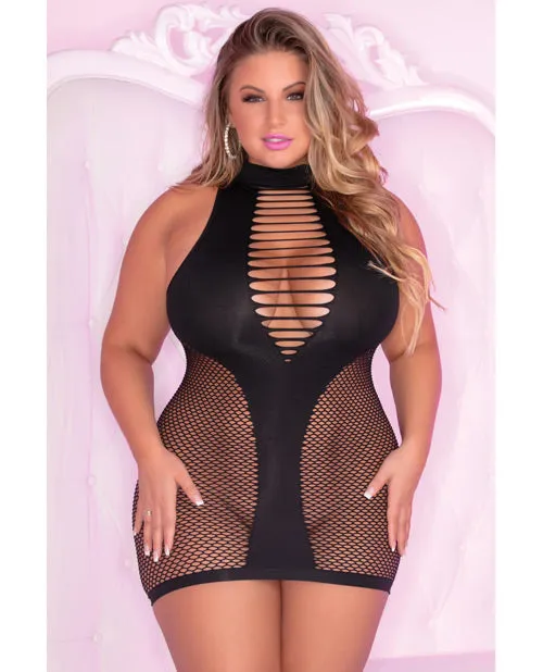 Vibrators Pink Lipstick Pink Lipstick InterNet High Neck Dress Black Fits up to 2X Vibrators Pink Lipstick Pink Lipstick InterNet High Neck Dress Black Fits up to 2X