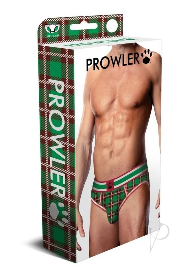 Vibrators Prowler Tartan 2 Open Brief Large GreenRed Prowler