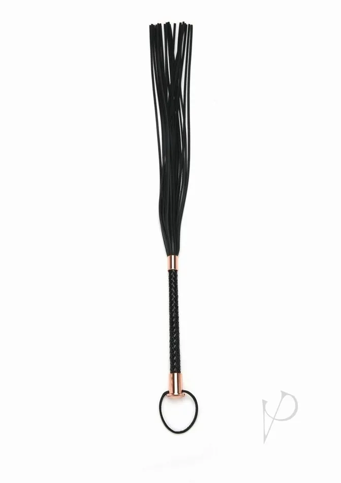 Vibrators Secret Kisses Secret Kisses Faux Leather Flogger BlackRose Gold