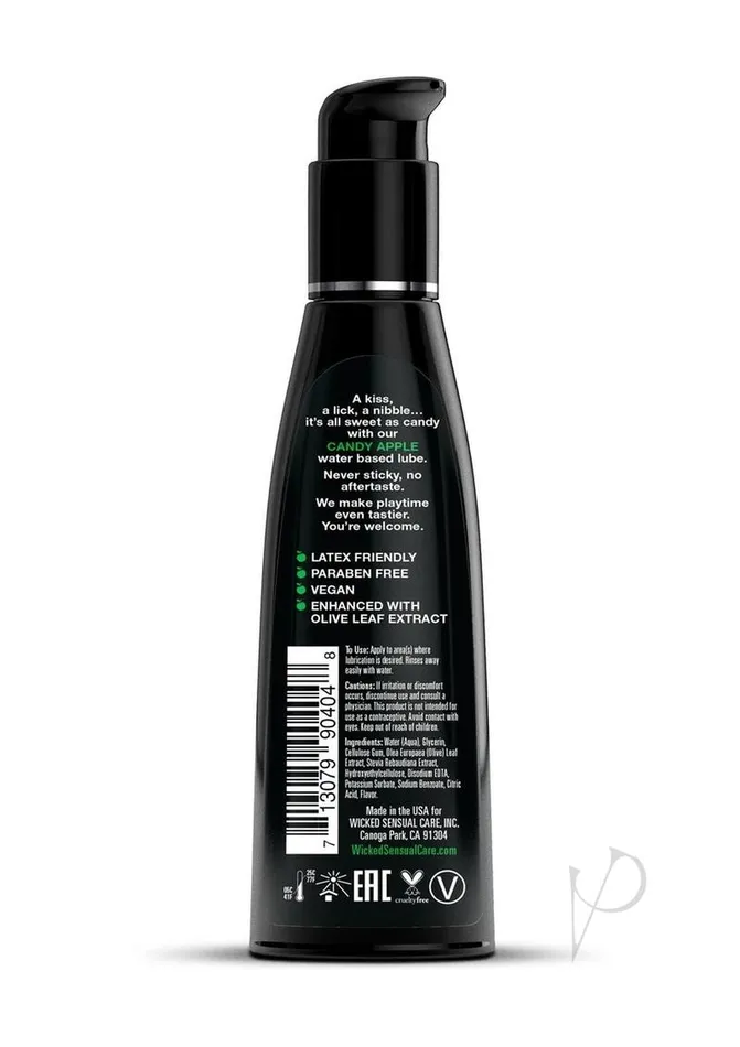 Wicked Aqua Lubricants Wicked Aqua Water Based Flavored Lubricant Candy Apple 4oz