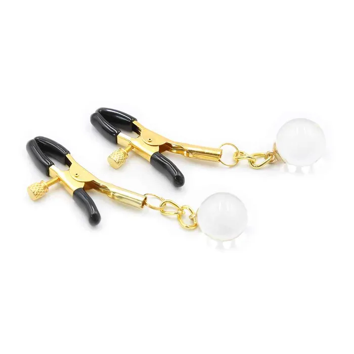 Wild Night Fantasies Female Sex Toys Gold Chain Nipple Clamps with Pearls