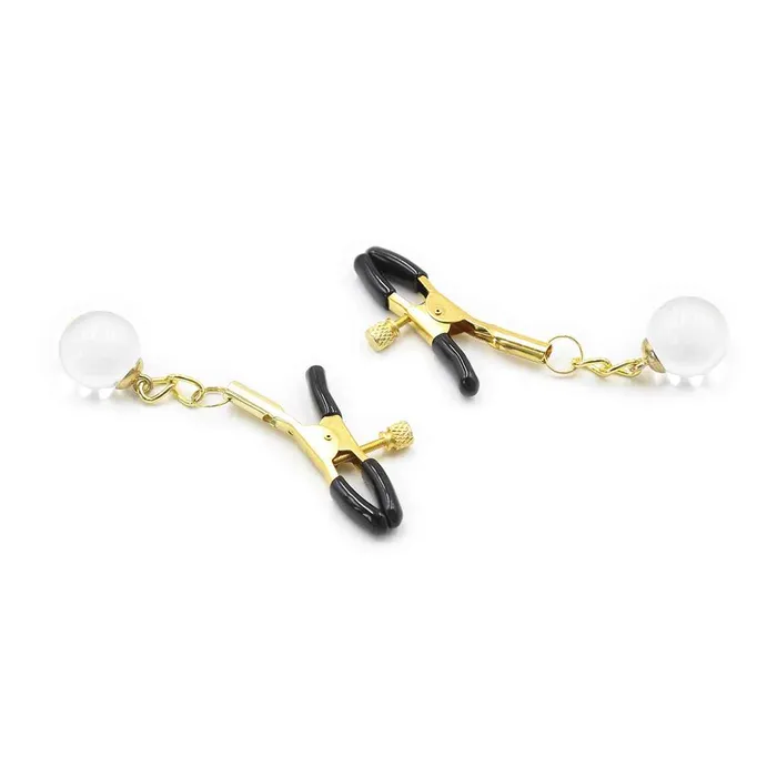 Wild Night Fantasies Female Sex Toys Gold Chain Nipple Clamps with Pearls