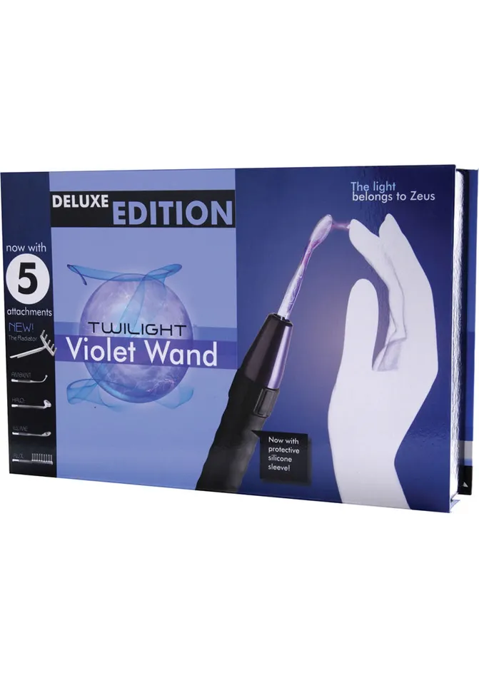 Zeus Electrosex Deluxe Edition Twilight Violet Wand with 5 Attachments BlackPurple Zeus Electrosex Vibrators Zeus Electrosex Deluxe Edition Twilight Violet Wand with 5 Attachments BlackPurple Zeus Electrosex Vibrators