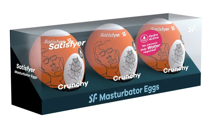 3 Pc Set Masturbator Egg Crunchy Orange Sale Specials Male Sex Toys