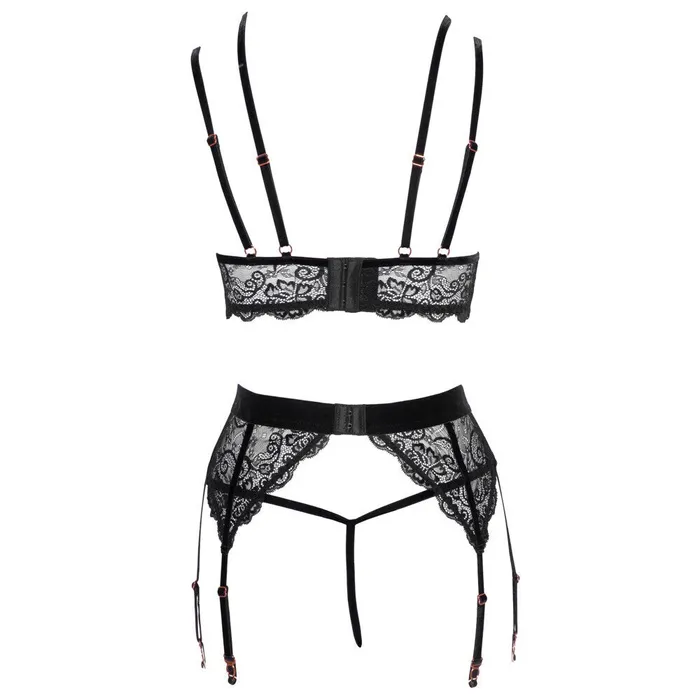 Abierta Fina Abierta Fina Lacey Open Suspender Set Anal