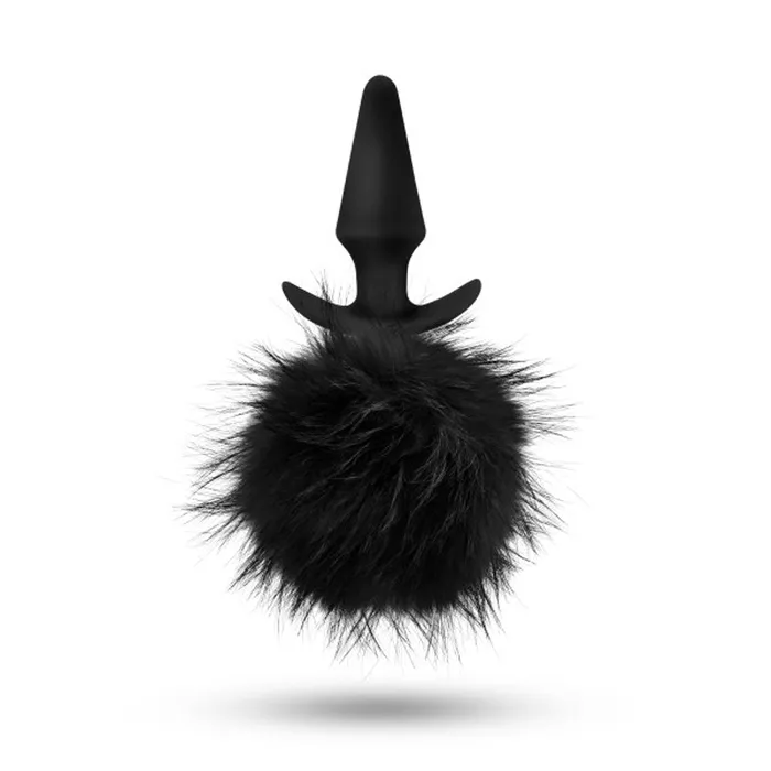 Anal Anal Adventures Platinum Rabbit Tail Plug Black Blush