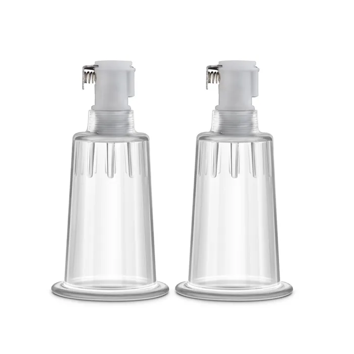 Anal Blush Temptasia Nipple Pumping Cylinders Set of 2 1 Inch Diameter Clear