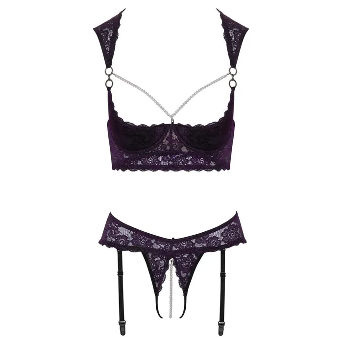 Anal Cottelli Collection Cupless and Crotchless Bra Set