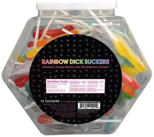 Anal Kheper Games Rainbow Dick Suckers 72 Pack