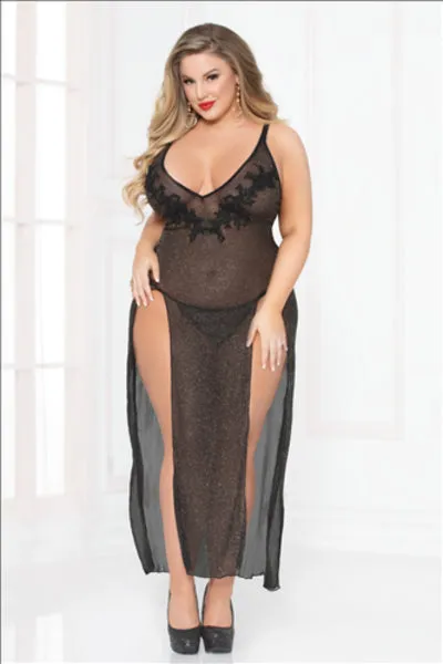 Anal Seven Til Midnight All That Glitters Gown Set 10914X Black 3X4X H