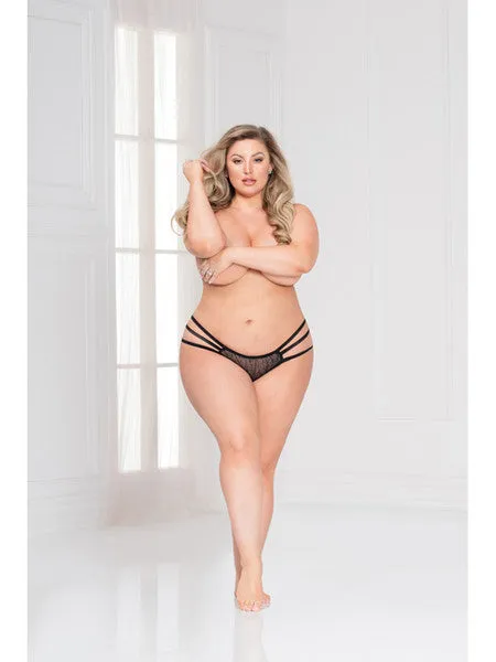 Anal Seven Til Midnight Strappy Side Lace Panty 11140X Black 1X2X H