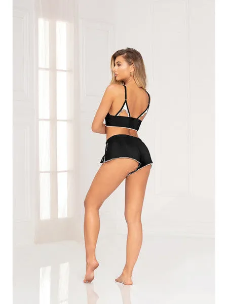 Anal Seven Til Midnight Two Piece Knit Bralette And Short Set 11129 Black M H Anal Seven Til Midnight Two Piece Knit Bralette And Short Set 11129 Black M H
