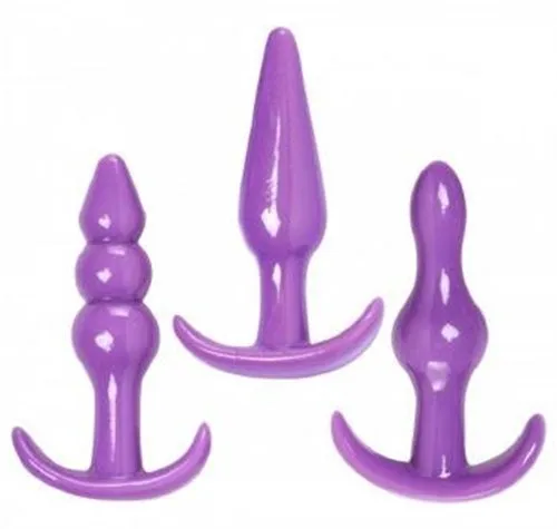 Anal Trainer 3 Piece Anal Play Kit Purple XR Brands Trinity Vibes Anal
