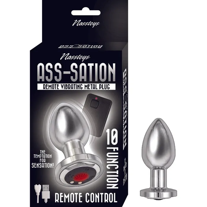 Ass Sation Remote Vibrating Butt Plug Silver Nasswalk Toys Anal