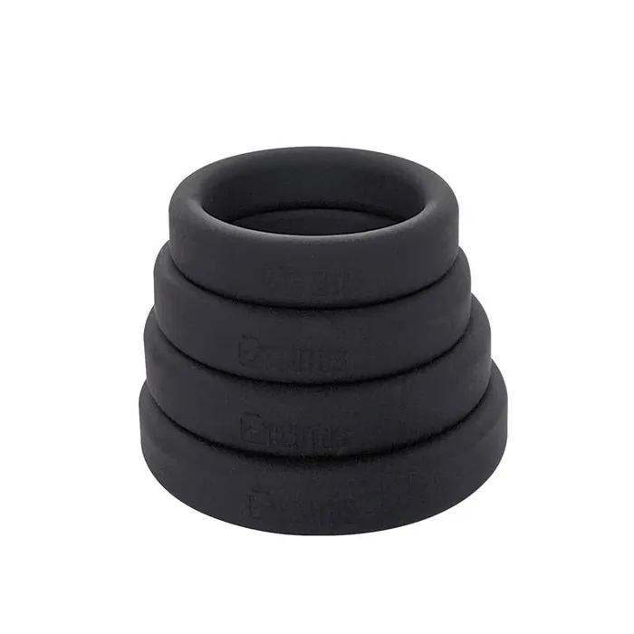 Brutus Male Sex Toys Flat Slick Silicone Cock Ring diam 50 mm Black