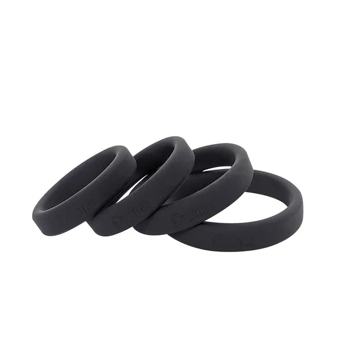 Brutus Male Sex Toys Flat Slick Silicone Cock Ring diam 50 mm Black