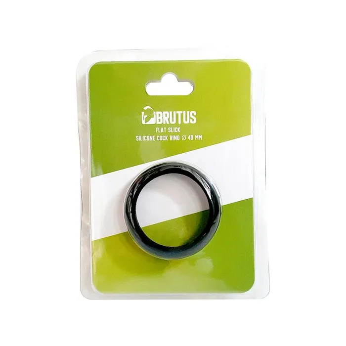 Brutus Male Sex Toys Flat Slick Silicone Cock Ring diam 50 mm Black