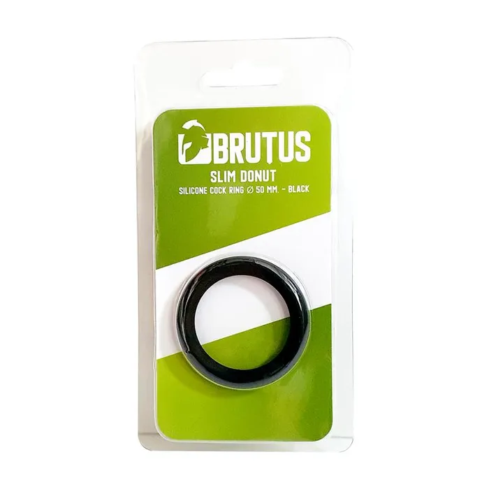 Brutus Male Sex Toys Slim Donut Silicone Cock Ring diam 50 mm Black