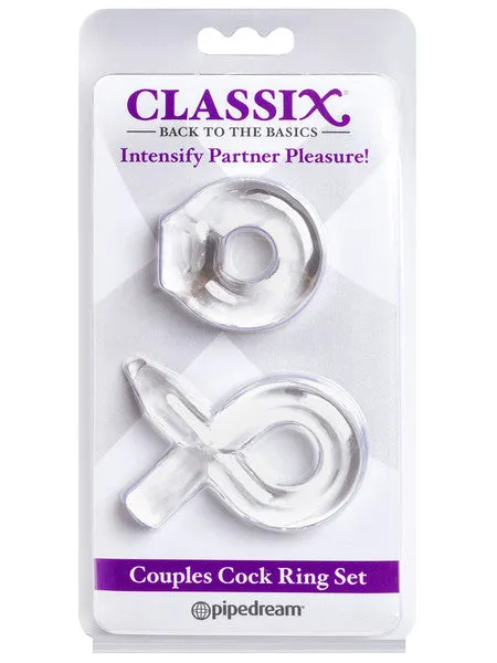 Classix Couples Cock Ring Set Clear Pipedream Products Couples