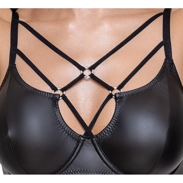 Cottelli Collection Anal Cottelli Matte Black Bra Set