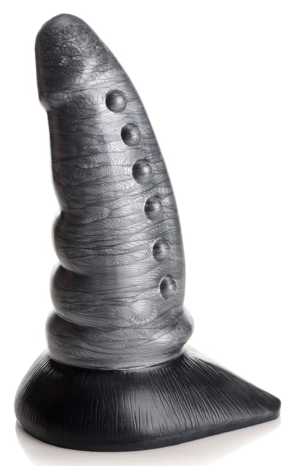 Dildos XR Brands Creature Cocks Beastly Tapered Bumpy Silicone Dildo Silver Dildos XR Brands Creature Cocks Beastly Tapered Bumpy Silicone Dildo Silver
