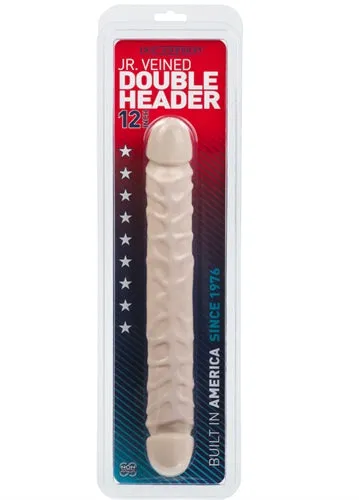 Doc Johnson Dildos Jr Veined Double Header 12 Inches White