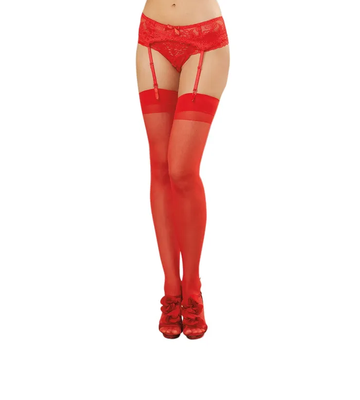 Dreamgirl Sheer Thigh High One Size Red Vibrators