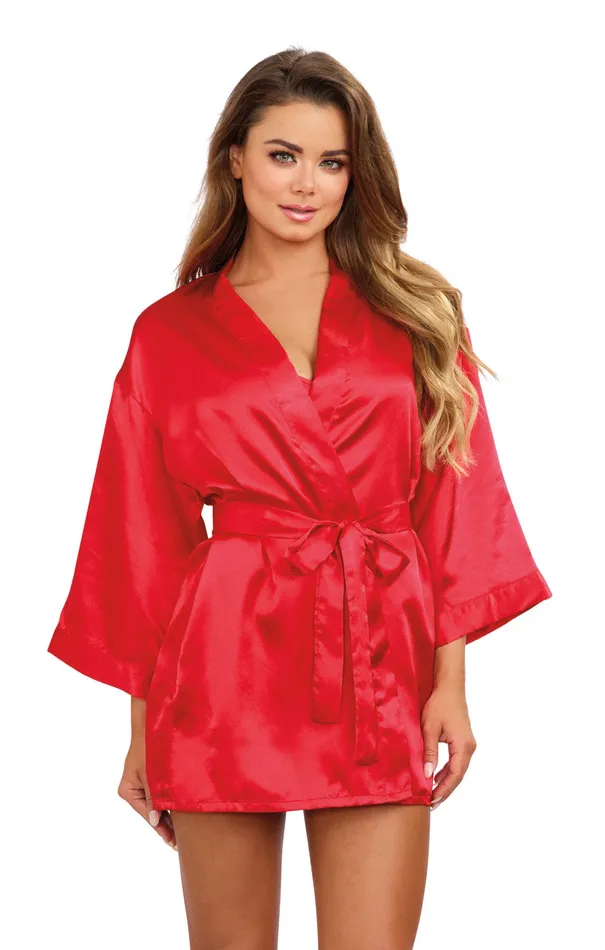 Dreamgirl Vibrators Robe Chemise Padded Hanger Large Red