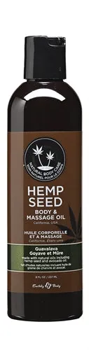 Earthly Body Couples Hemp Seed Massage and Body Oil Guavalava 8 Fl Oz 237 ml
