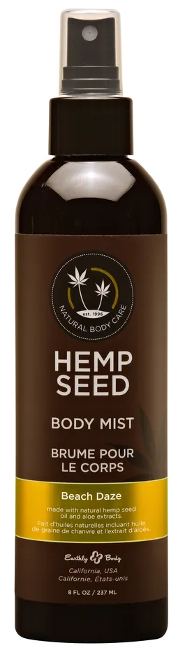 Earthly Body Female Sex Toys Hemp Seed Body Mist Beach Daze 8 Fl Oz 237ml