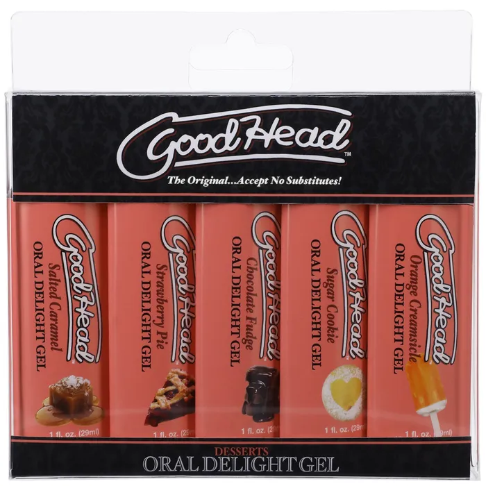 Enhancers Doc Johnson Goodhead Oral Delight Gel Dessert 5 Pack 1 Fl Oz