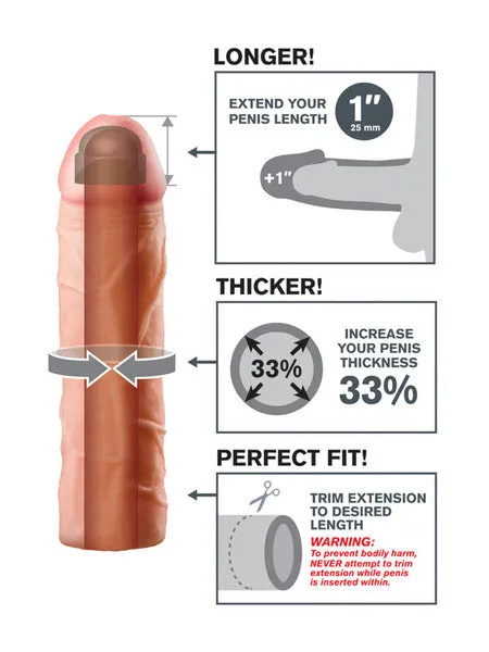 Fantasy Xtensions Perfect 1in Extension Flesh Pipedream Products Male Sex Toys
