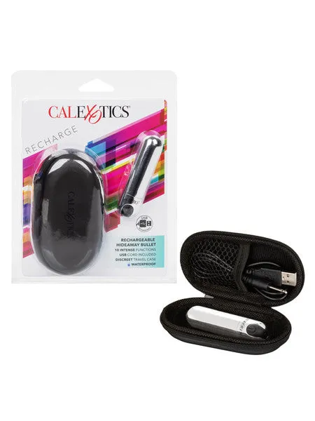 Female Sex Toys CalExotics Rechargeable Hideaway Bullet Silver