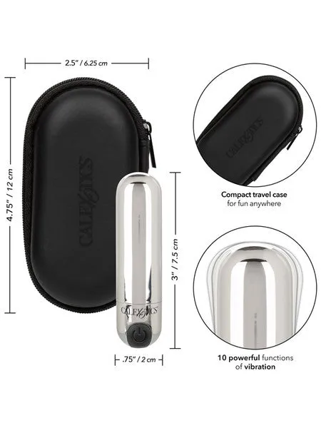 Female Sex Toys CalExotics Rechargeable Hideaway Bullet Silver
