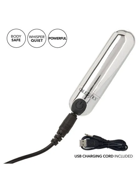 Female Sex Toys CalExotics Rechargeable Hideaway Bullet Silver