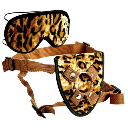 Female Sex Toys Furplay Harness and Mask Brown Tiger LuvMyToyz