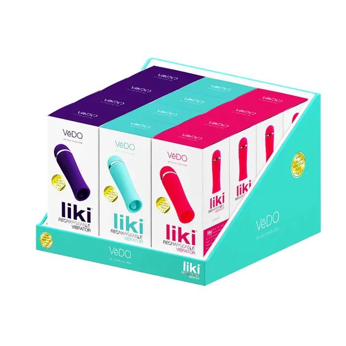 Female Sex Toys VeDO Liki Rechargeable Flicker Vibe 12 Piece Assorted Display Female Sex Toys VeDO Liki Rechargeable Flicker Vibe 12 Piece Assorted Display