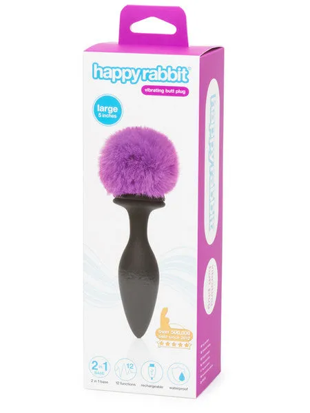 Happy Rabbit Rechargeable Vibrating Butt Plug Large BlackPurple Lovehoney Anal